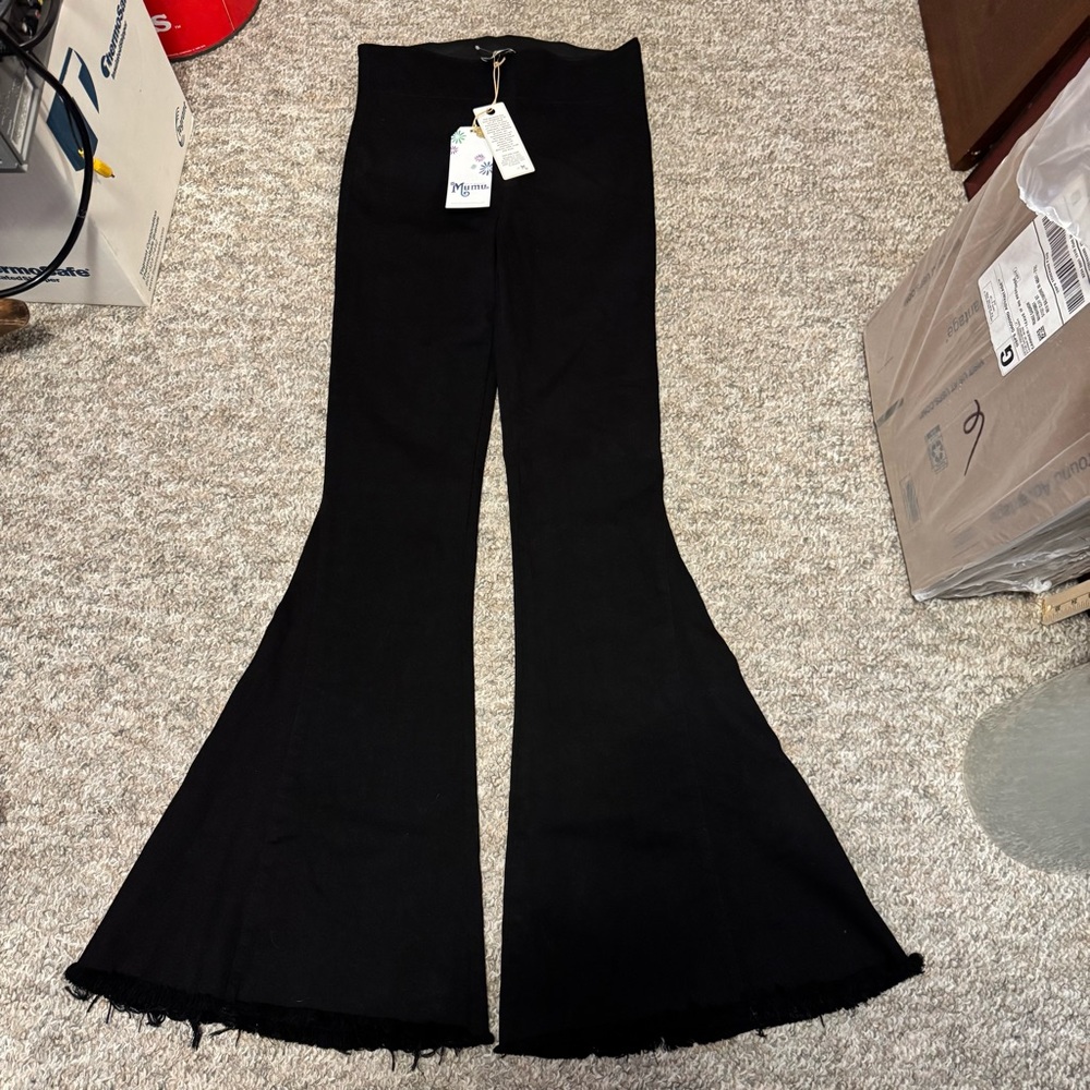 Show Me Your MuMu Black Flare Wide Leg Jeans